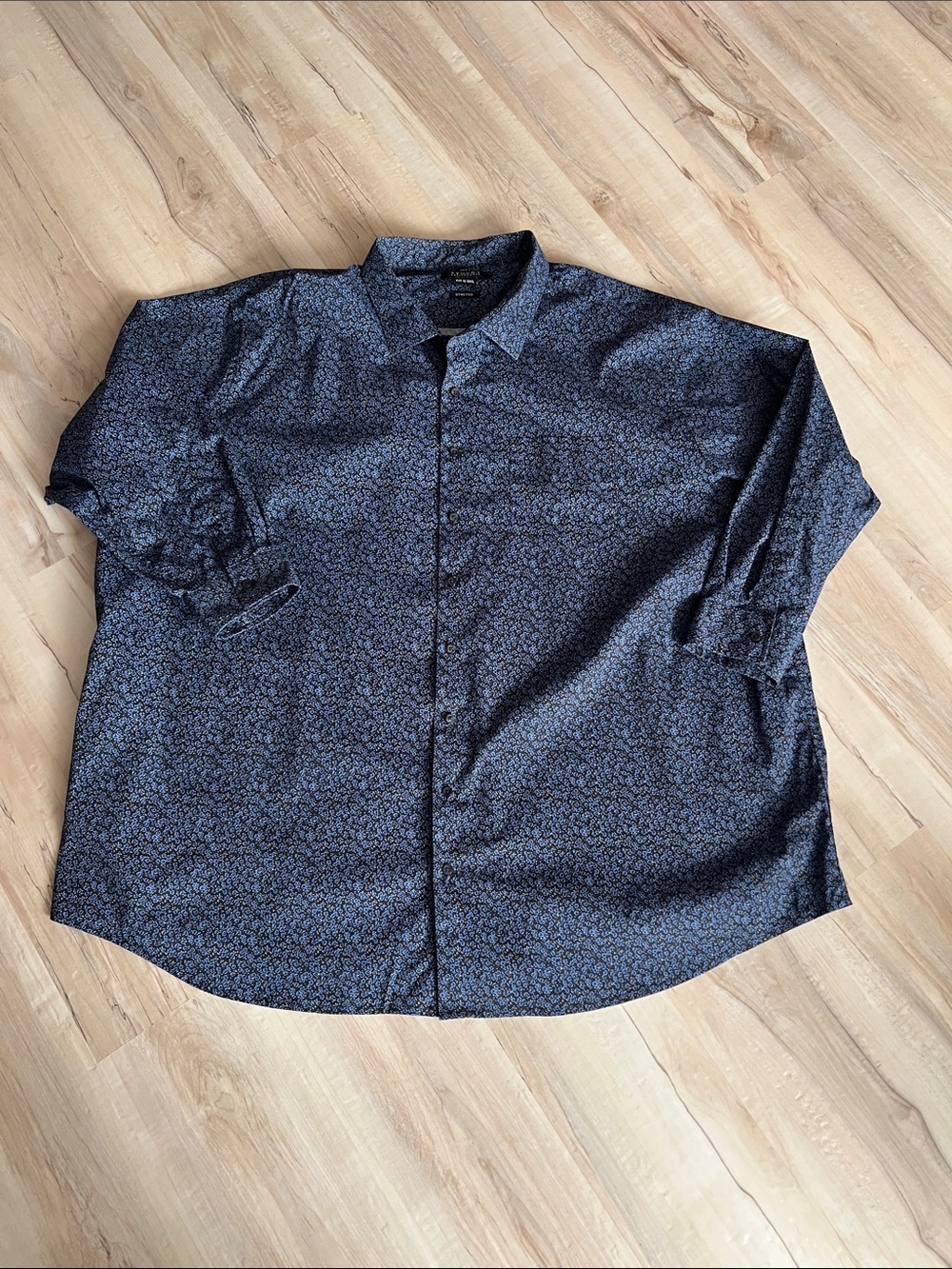 Synergy Performance FIT by DXL Men’s Like New Blue Floral Button-Up Shirt